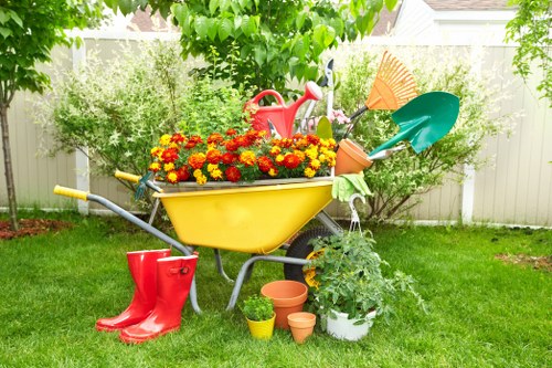 Outdoor garden work planned with hazard awareness and protection